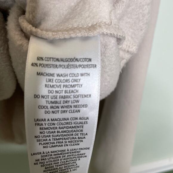 Calvin Klein Performance Long Sleeve 1/4 Zip Cropped Sweatshirt Pullover Cream L - Picture 7 of 10